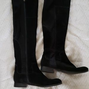Franco Sarto Black Suede Over the Knee Boots